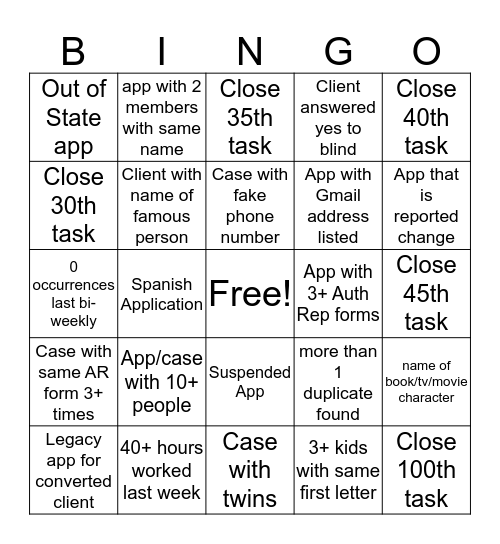 WG 1 CCC Bingo Card