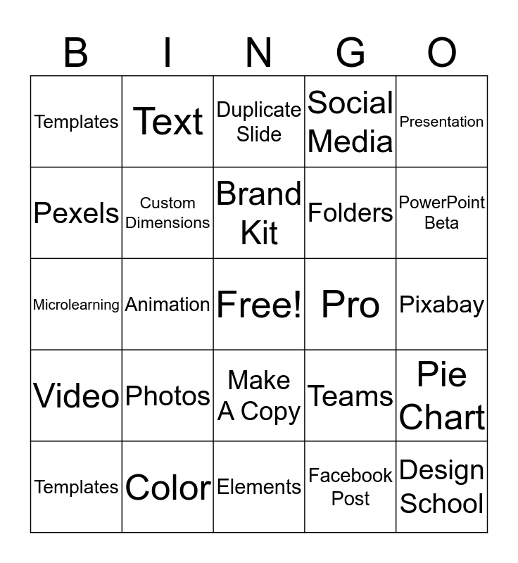 Canva Bingo Card