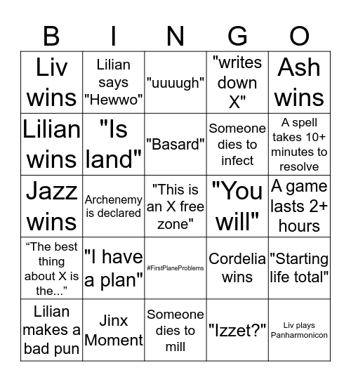 WLW Bingo Card