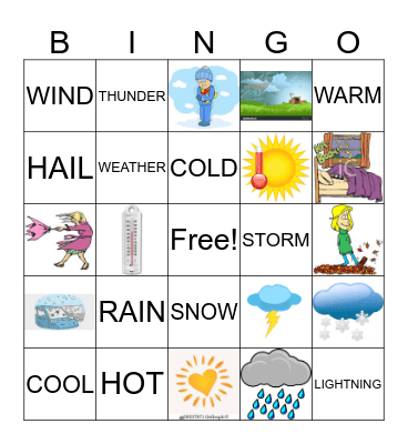 WEATHER Bingo Card