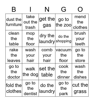 How Often Bingo Card