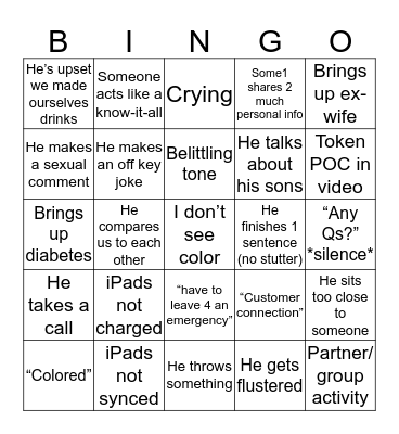 Bias Bingo Card