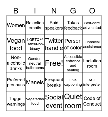 #ConferenceBingo #JenaGenesis Bingo Card