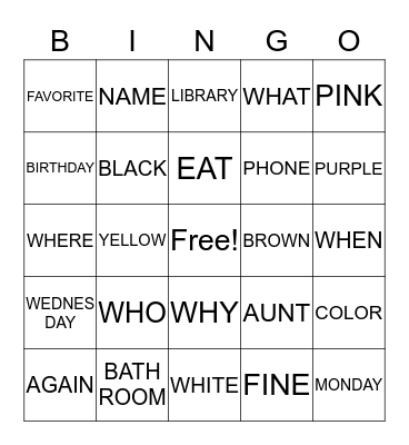 WEEKS 1 & 2 Bingo Card