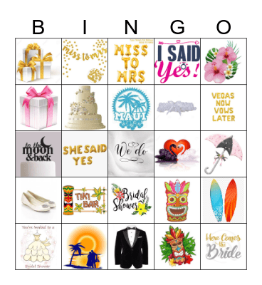 W  E  D  D  I  N  G Bingo Card