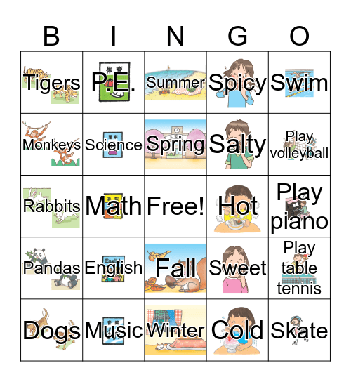 Let's Talk Bingo Card