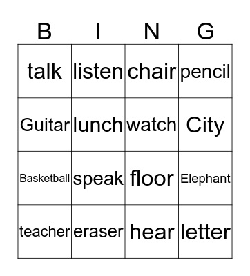 Happy Faces Bingo Card
