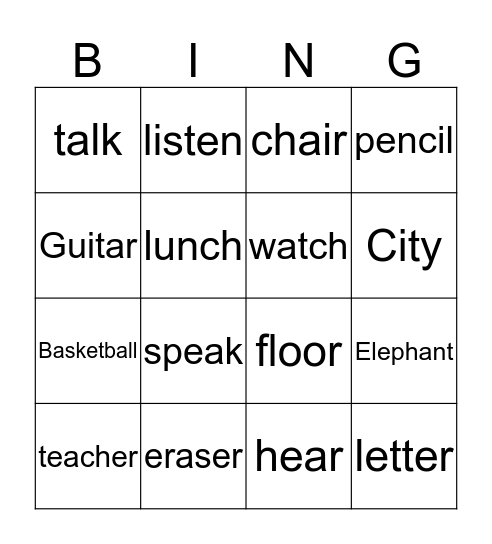 Happy Faces Bingo Card