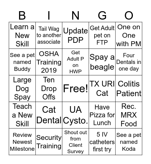 Doctor Bingo Card