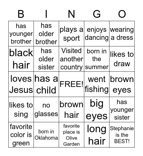 Friends Bingo Card