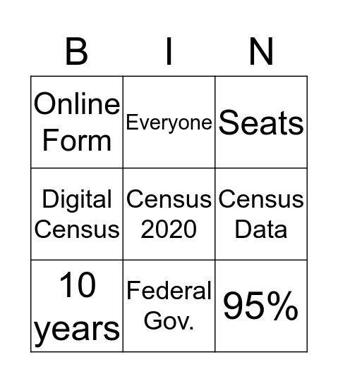 Census Bingo Card