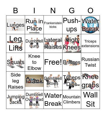 EXERCISE BINGO  Bingo Card