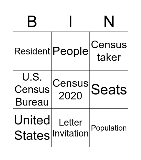 Census Bingo Card