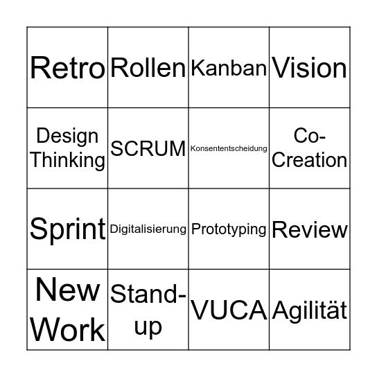 Agilität in aller Munde! Bingo Card