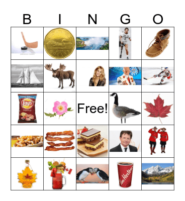 Canadian Scavenger Hunt Bingo Card