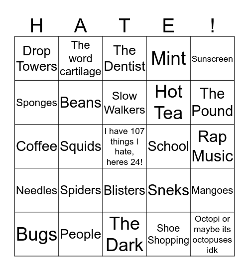 Bingo Card