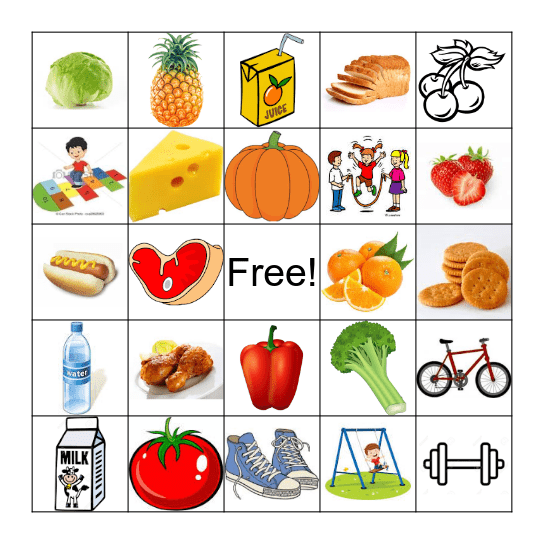 FOOD Bingo Card