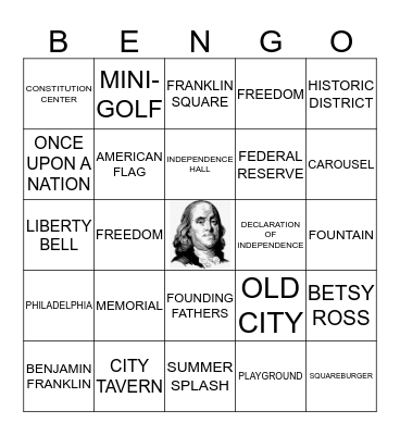 FRANKLIN SQUARE'S SUMMER SPLASH Bingo Card