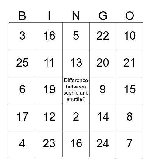 JLB Bingo Card