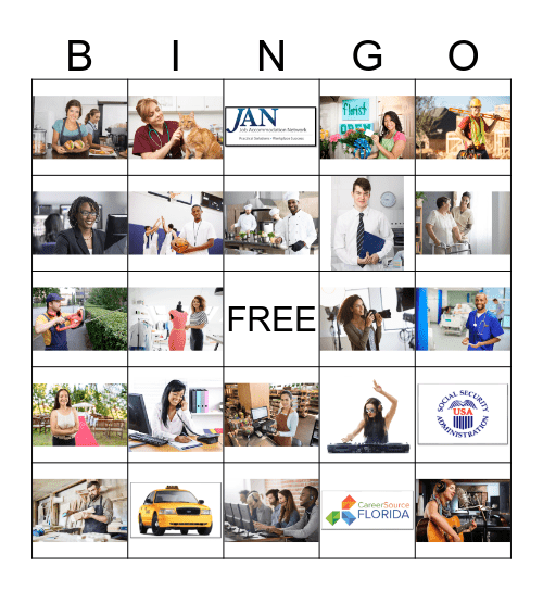 Career Exploration Bingo Card