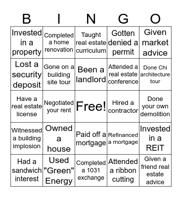 RHC Summer Social Bingo Card