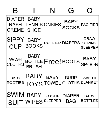 BABY GIFTS Bingo Card