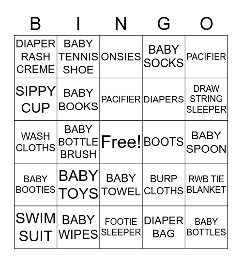 BABY GIFTS Bingo Card