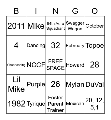 NeeCee's 32nd Birthday Bingo Card