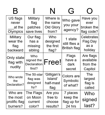 4th of July Freedom Bingo Card