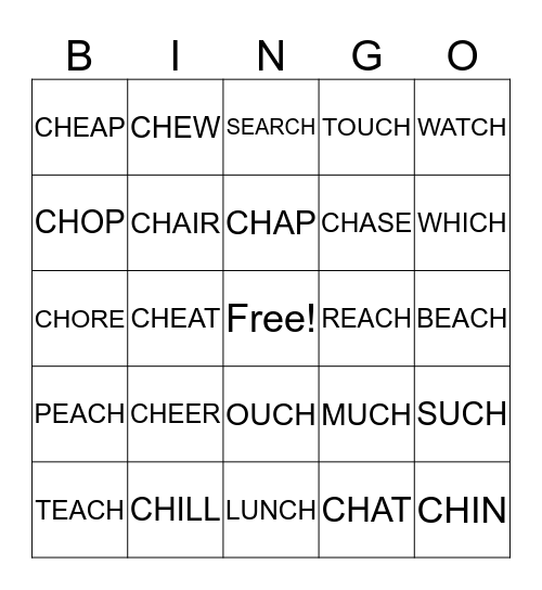 "LEE" WORDS Bingo Card