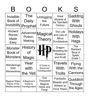 Harry Potter Library Bingo Card