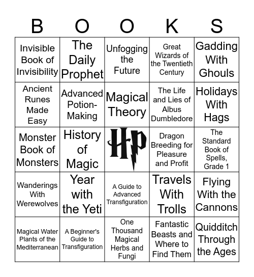Harry Potter Library Bingo Card
