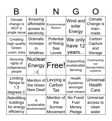#ChangeTheDebate Bingo! Bingo Card