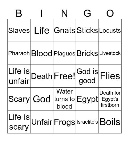 Life is scary, God is good  Bingo Card