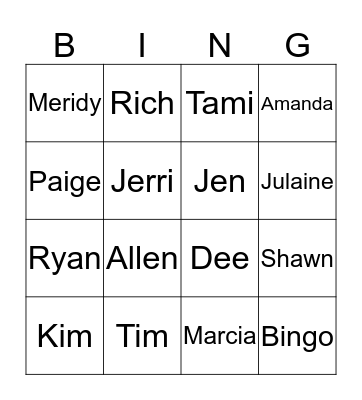 Family Fun Facts Bingo Card