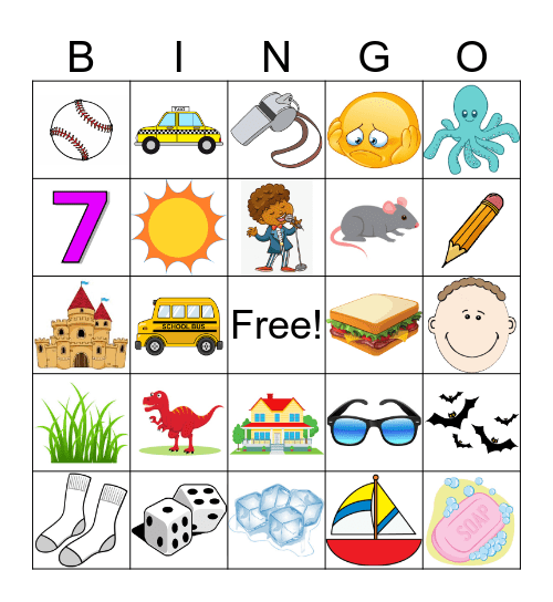 S Word Bingo Card