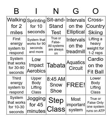 -Green Mountain Metabolic Energy Systems- Bingo Card