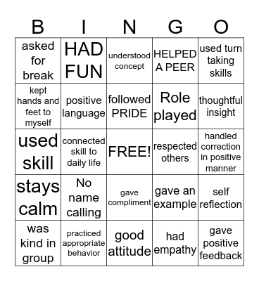 BOYS GROUP  Bingo Card