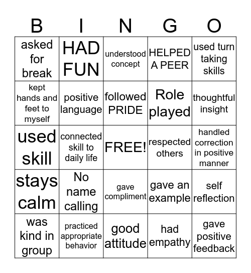 BOYS GROUP  Bingo Card