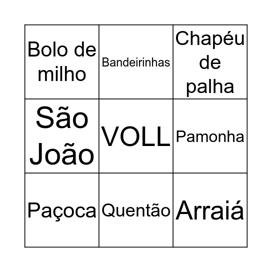 FESTA JUNINA VOLL Bingo Card