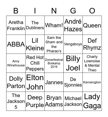 Vrijwilligersavond #ZFB19 Bingo Card