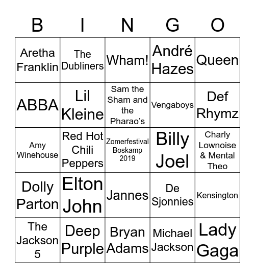 Vrijwilligersavond #ZFB19 Bingo Card