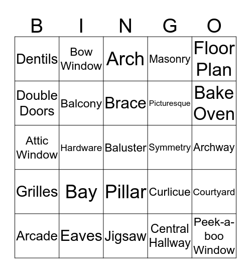 Architecture Bingo Card