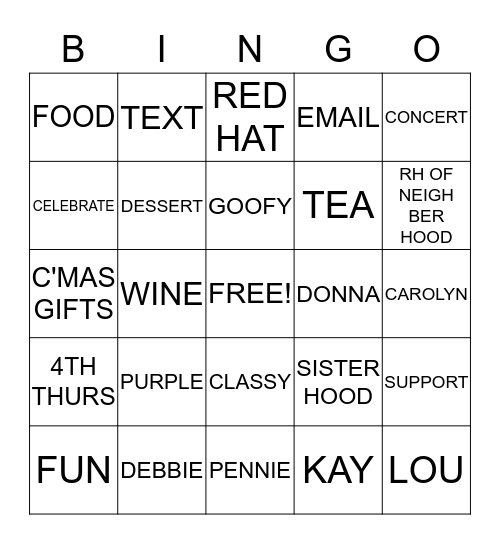 RED HAT Bingo Card