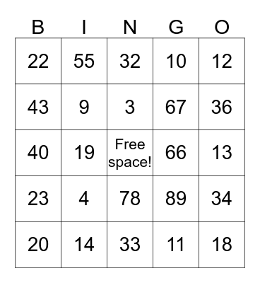Bingo Card