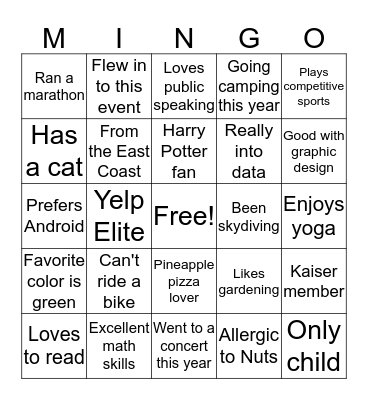 A C C E L E R A T O R  Bingo Card