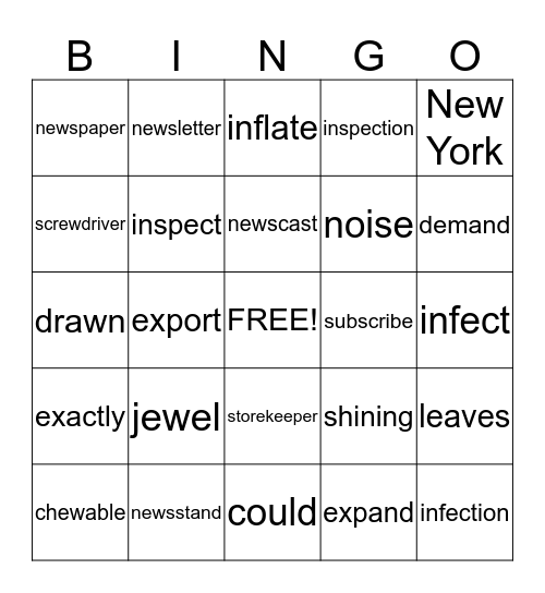 Phonics for Reading - lesson 10 Bingo Card