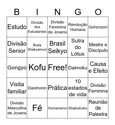 Bingo budista Bingo Card