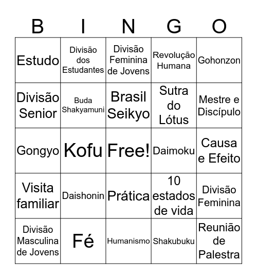 Bingo budista Bingo Card