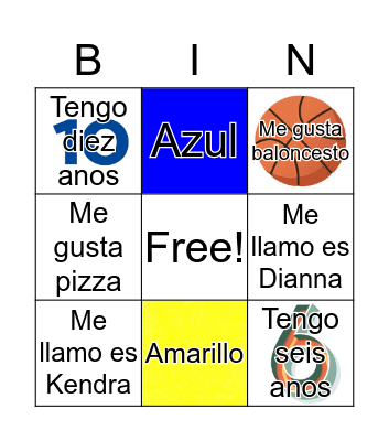 Me llamo. Me gusta, tengo Bingo Card